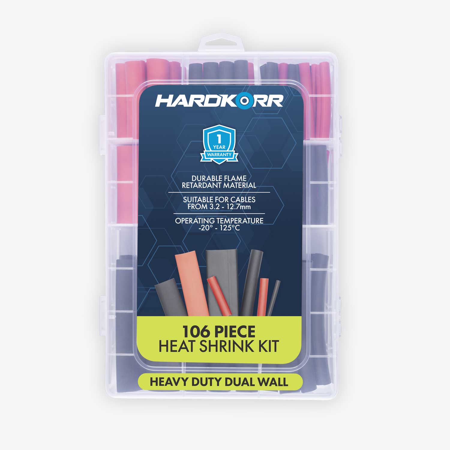 106 Piece Heat Shrink Kit (heavy duty dual wall)