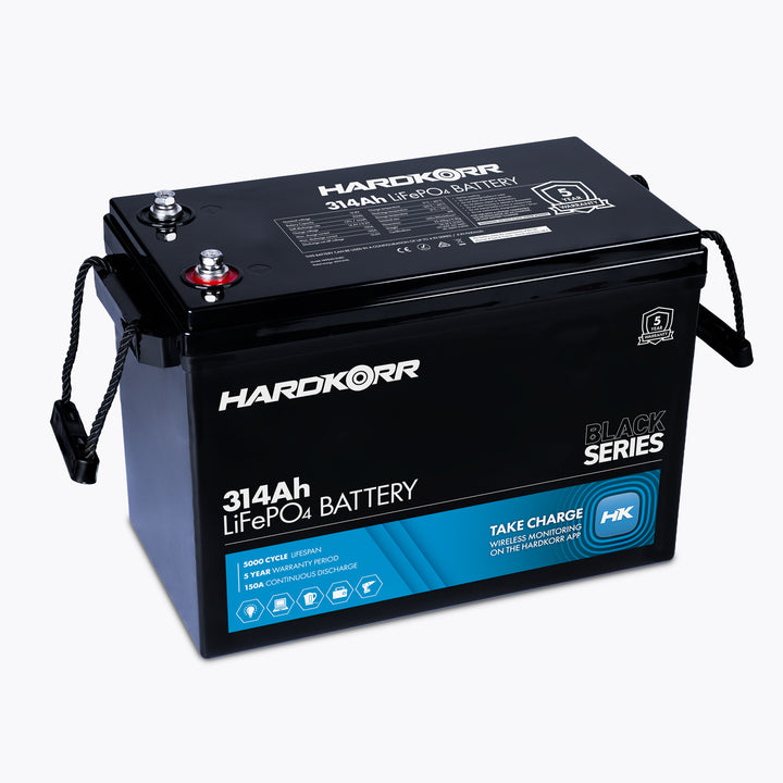 Black Series 314Ah Lithium (LiFePO4) Deep Cycle Battery (150A Discharge)