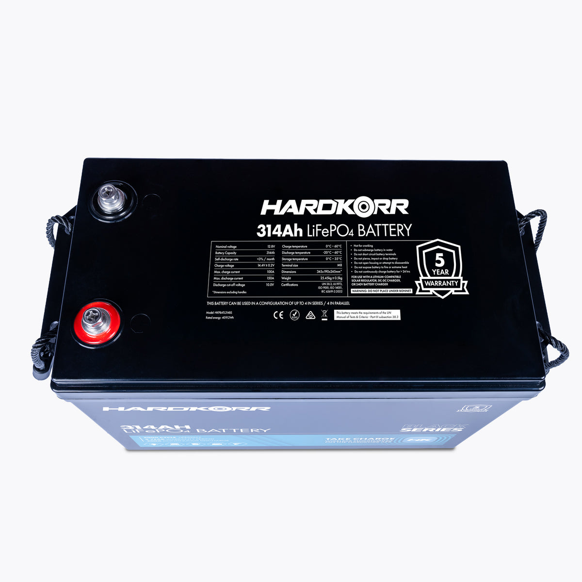 Black Series 314Ah Lithium (LiFePO4) Deep Cycle Battery (150A Discharge)
