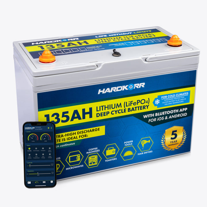 135Ah Cold Climate Lithium (LiFePO<sub>4</sub>) Deep Cycle Battery w/Bluetooth