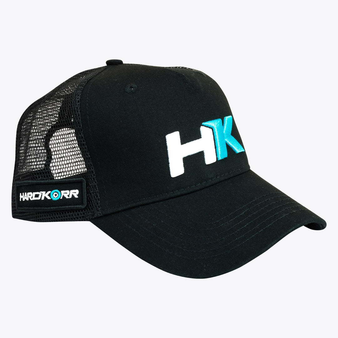 Hardkorr snapback trucker hat blue white emblem