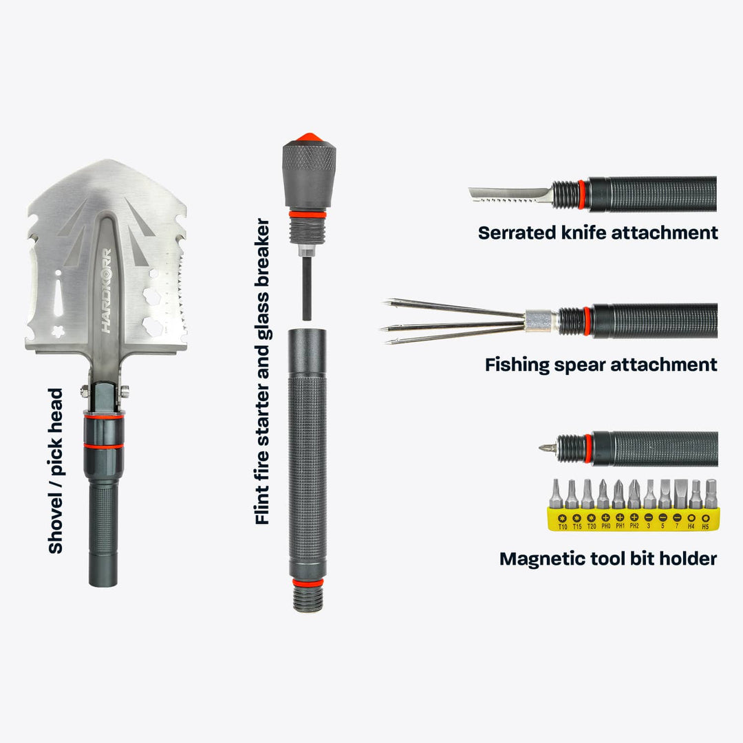 15 Piece Multi-Tool Camping Shovel