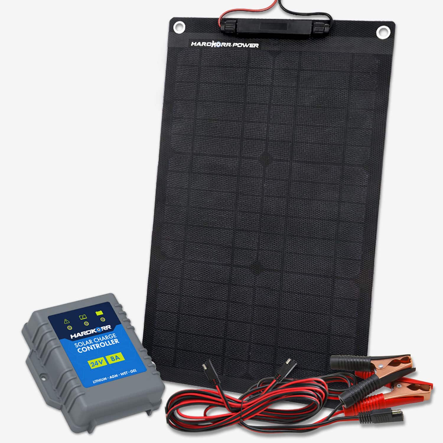 15w Trickle Charger Solar Panel with Crocskin 24v HARDKORR