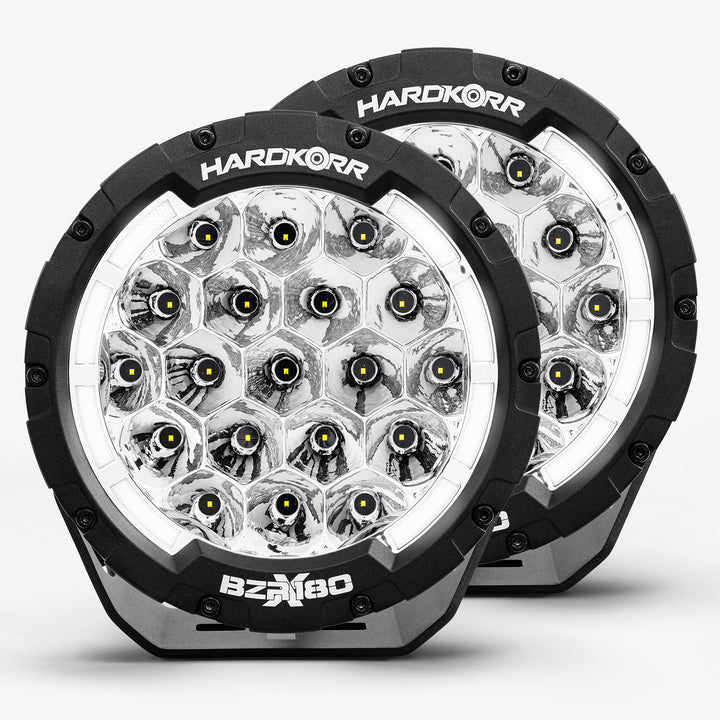 BZR-X Series 7" LED Driving Lights (Pair w/Harness)