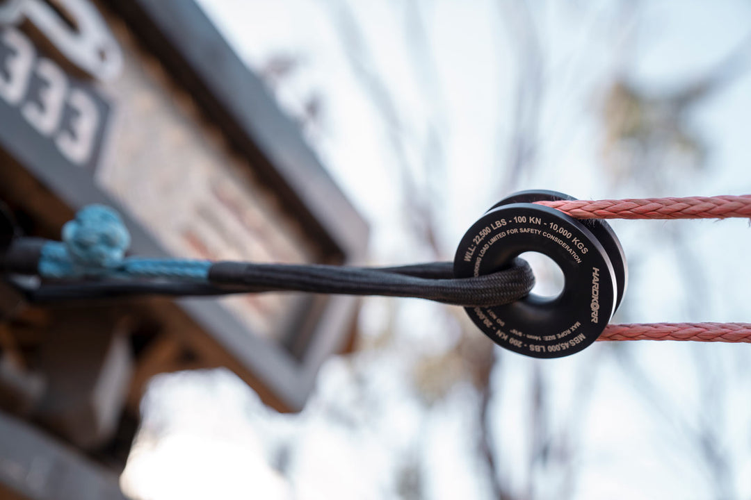 Soft shackle ring kit in use