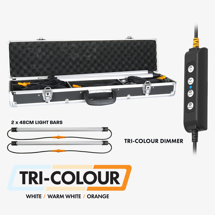 2 Bar Tri-Colour LED Camp Light Kit