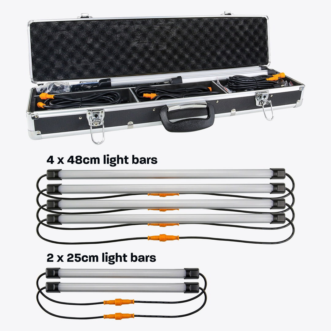 6 bar tri-colour LED camp light kit